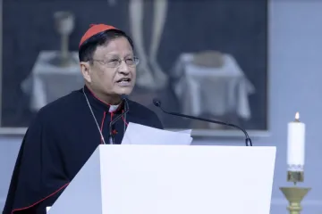Burmese Cardinal Charles Maung Bo speaks at the International Eucharistic Congress in Budapest, Hungary, Sept. 8, 2021